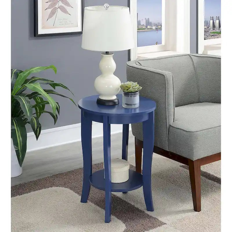 Table d'appoint ronde avec étagère