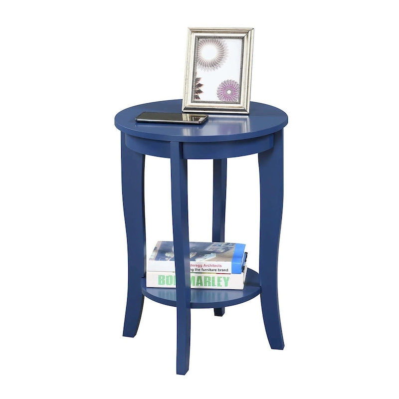 Table d'appoint ronde avec étagère