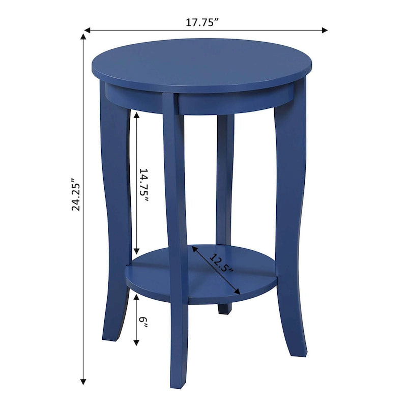 Table d'appoint ronde avec étagère