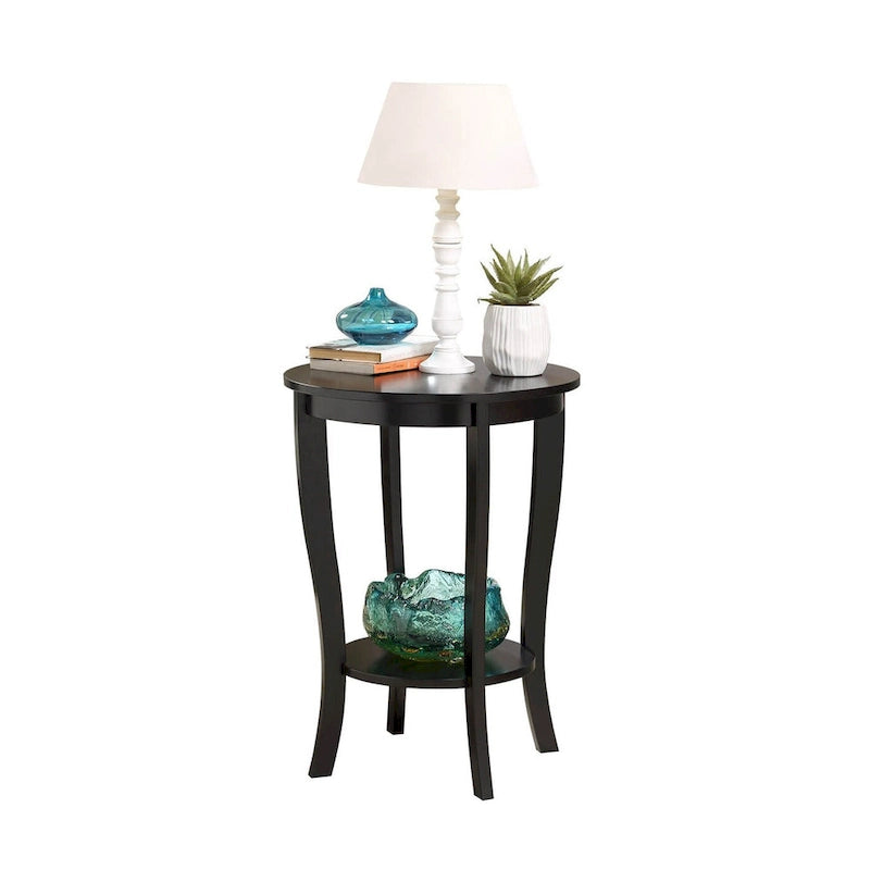 Table d'appoint ronde avec étagère