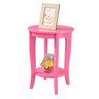 Table d'appoint ronde avec étagère