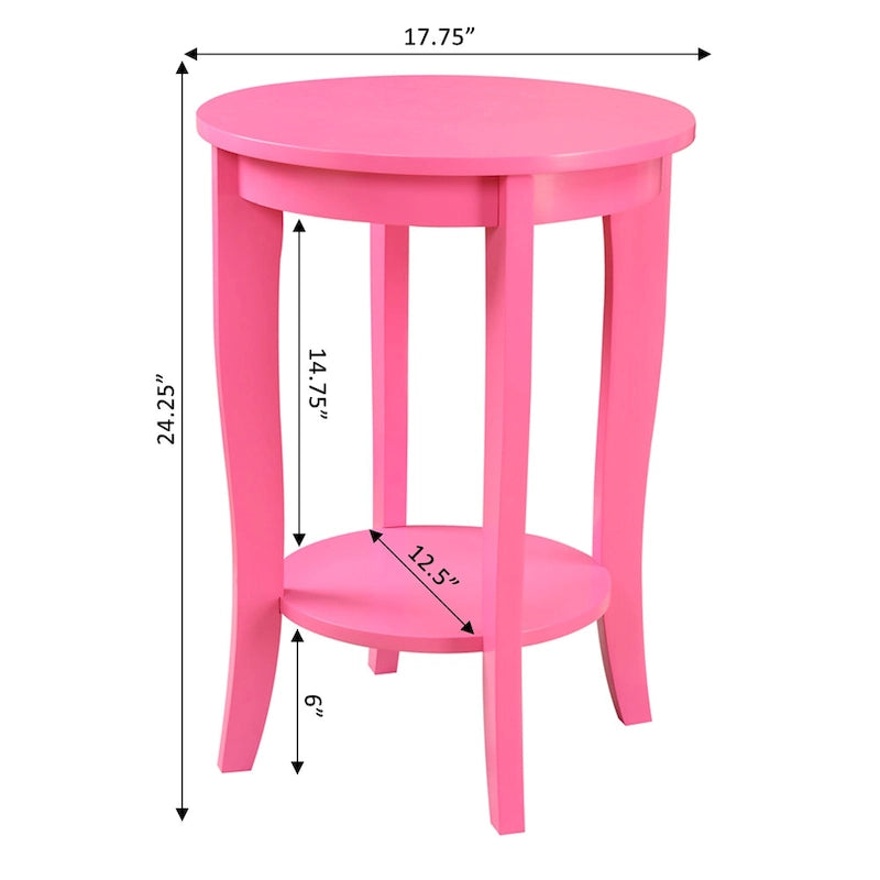 Table d'appoint ronde avec étagère