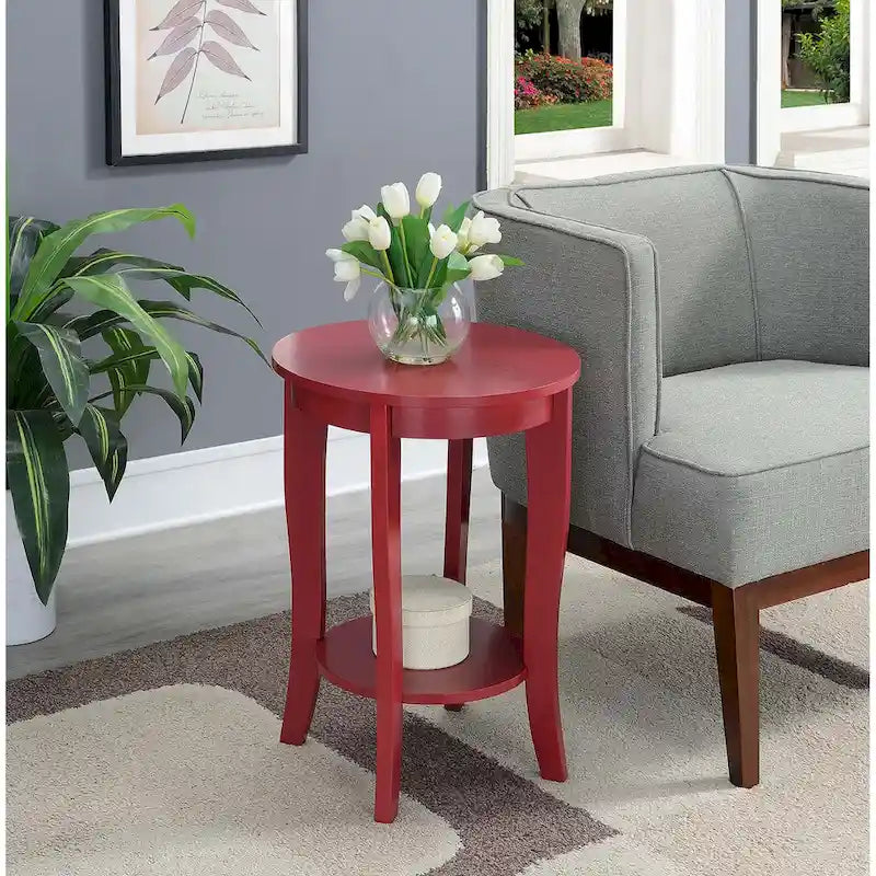 Table d'appoint ronde avec étagère