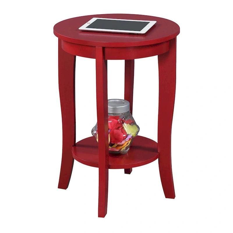 Table d'appoint ronde avec étagère