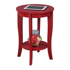 Table d'appoint ronde avec étagère