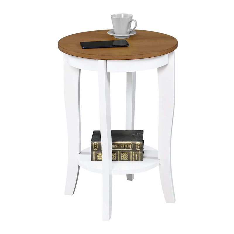 Table d'appoint ronde avec étagère
