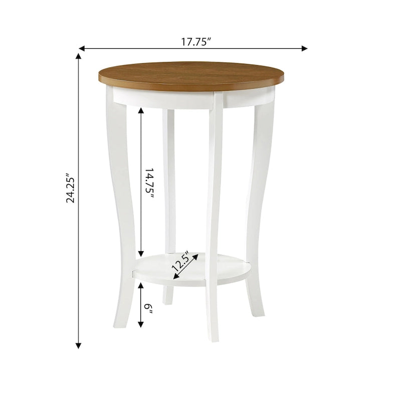 Table d'appoint ronde avec étagère