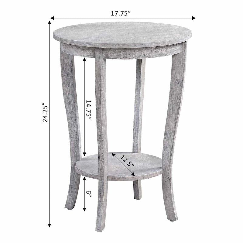 Table d'appoint ronde avec étagère