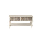 Console vintage en bois massif à 2 tiroirs