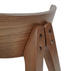 Chaise de salle à manger en tissu et bois d'hévéa