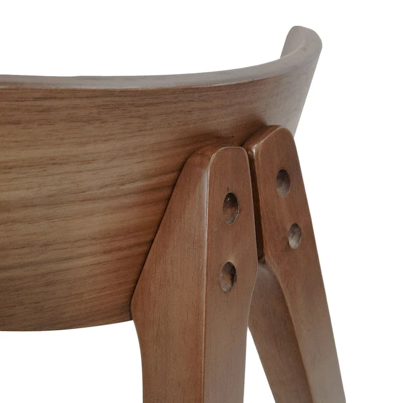 Chaise de salle à manger en tissu et bois d'hévéa
