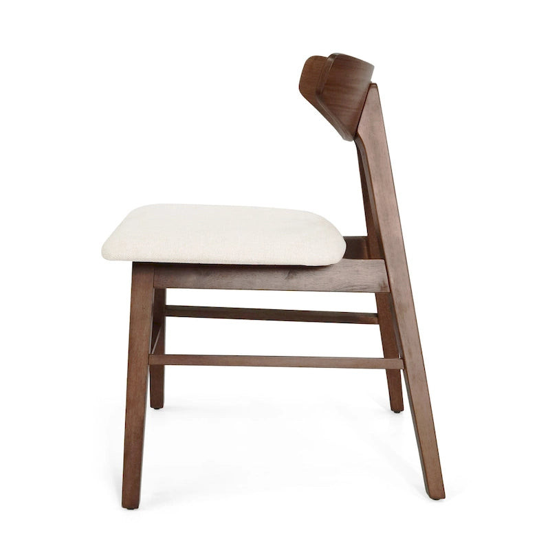 Chaise de salle à manger en tissu et bois d'hévéa