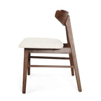Chaise de salle à manger en tissu et bois d'hévéa