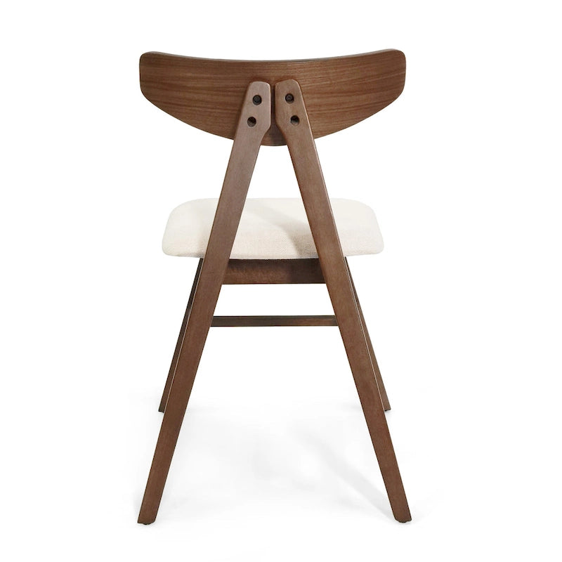 Chaise de salle à manger en tissu et bois d'hévéa
