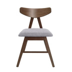 Chaise de salle à manger en tissu et bois d'hévéa