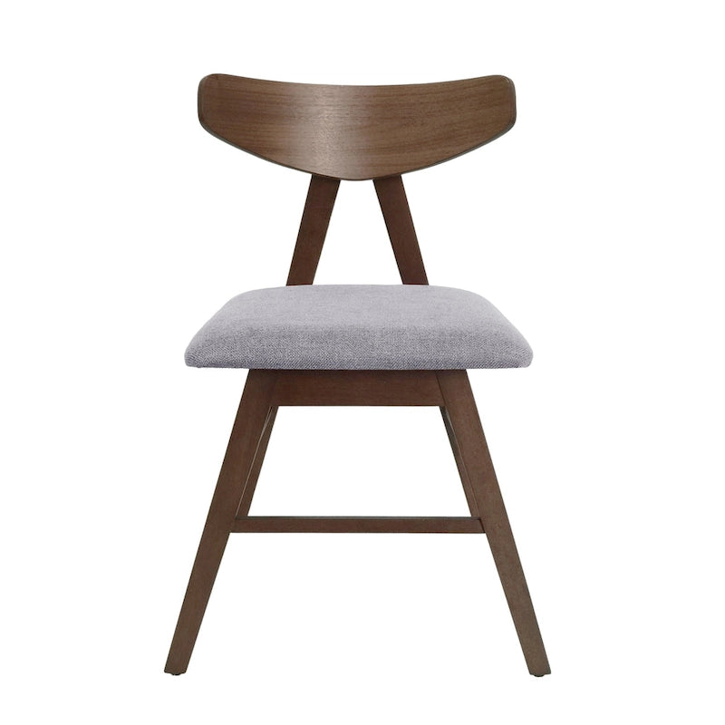 Chaise de salle à manger en tissu et bois d'hévéa