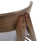 Chaise de salle à manger en tissu et bois d'hévéa