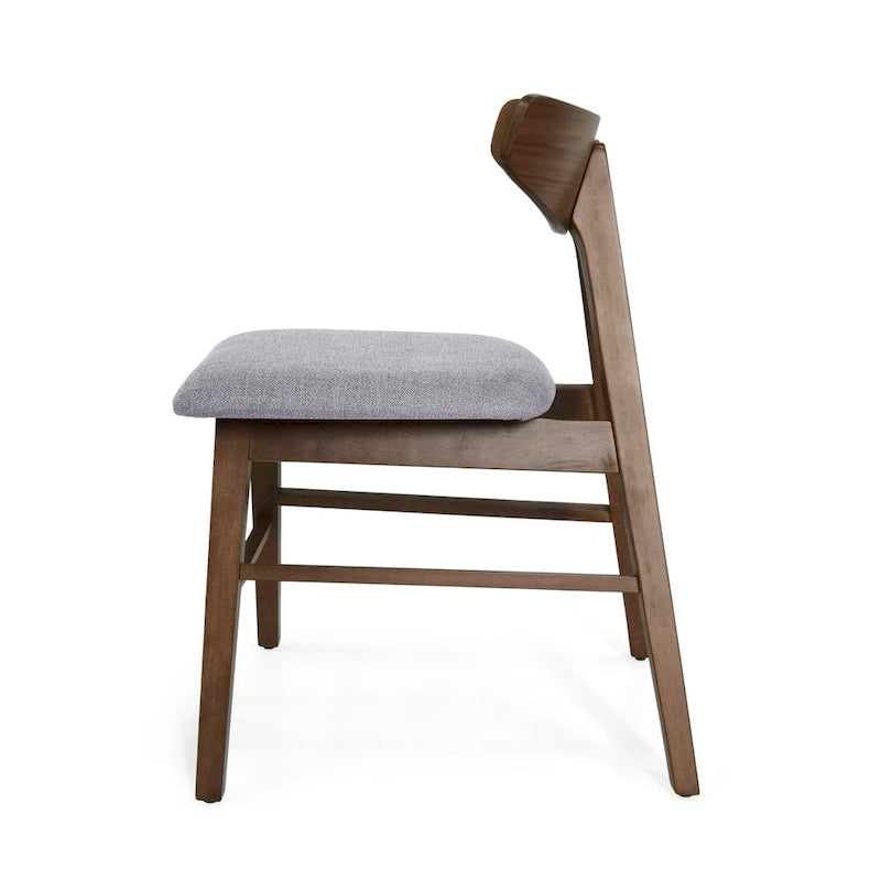 Chaise de salle à manger en tissu et bois d'hévéa