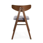 Chaise de salle à manger en tissu et bois d'hévéa