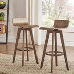 Tabouret pivotant en bois, style milieu de siècle