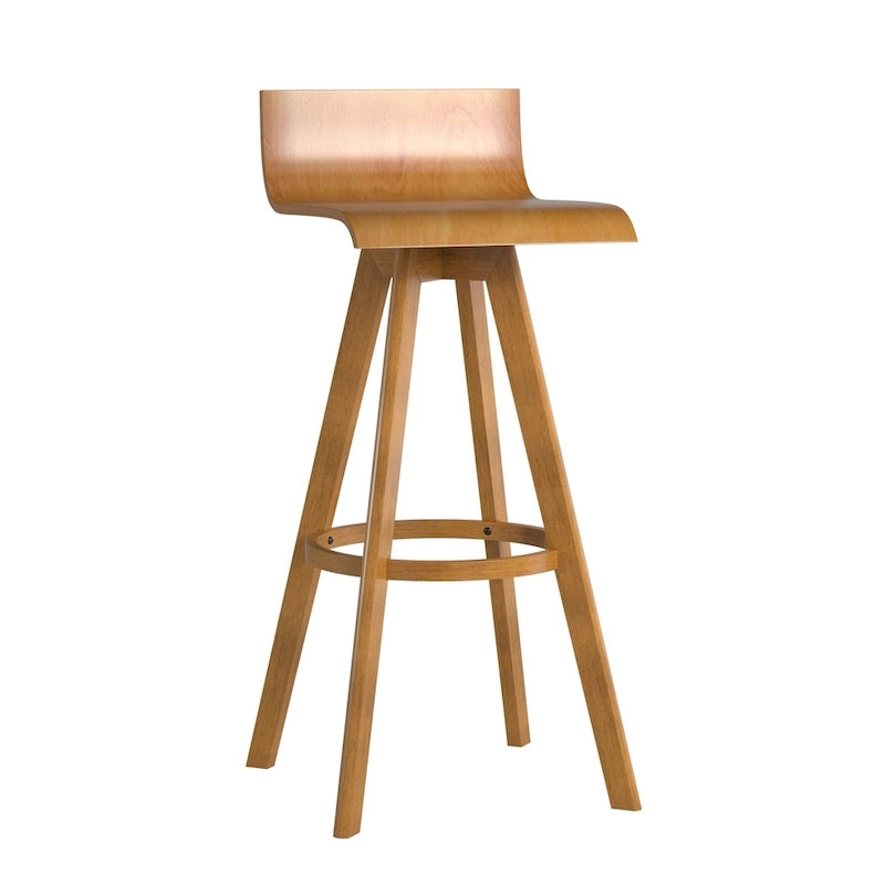Tabouret pivotant en bois, style milieu de siècle