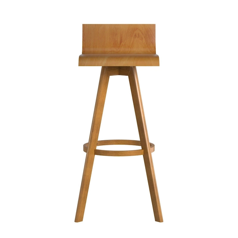 Tabouret pivotant en bois, style milieu de siècle