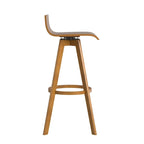 Tabouret pivotant en bois, style milieu de siècle
