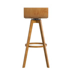 Tabouret pivotant en bois, style milieu de siècle