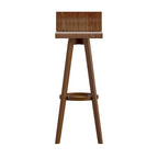 Tabouret pivotant en bois, style milieu de siècle