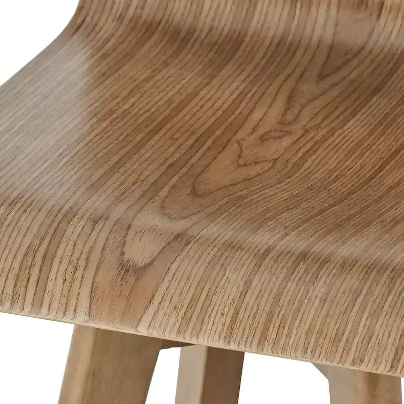 Tabouret pivotant en bois, style milieu de siècle