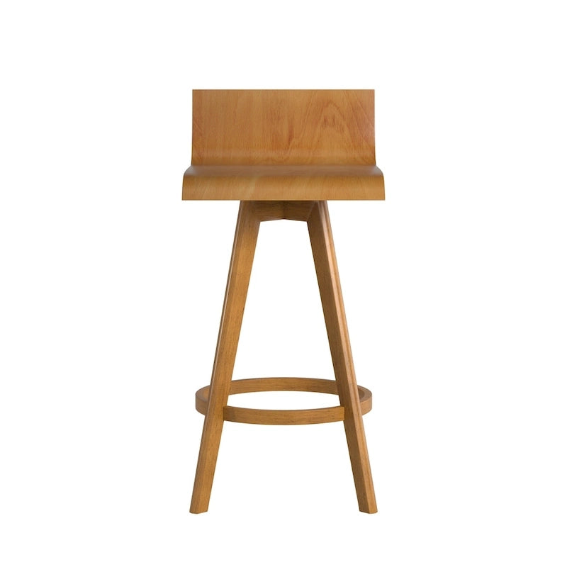 Tabouret pivotant en bois, style milieu de siècle