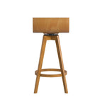 Tabouret pivotant en bois, style milieu de siècle