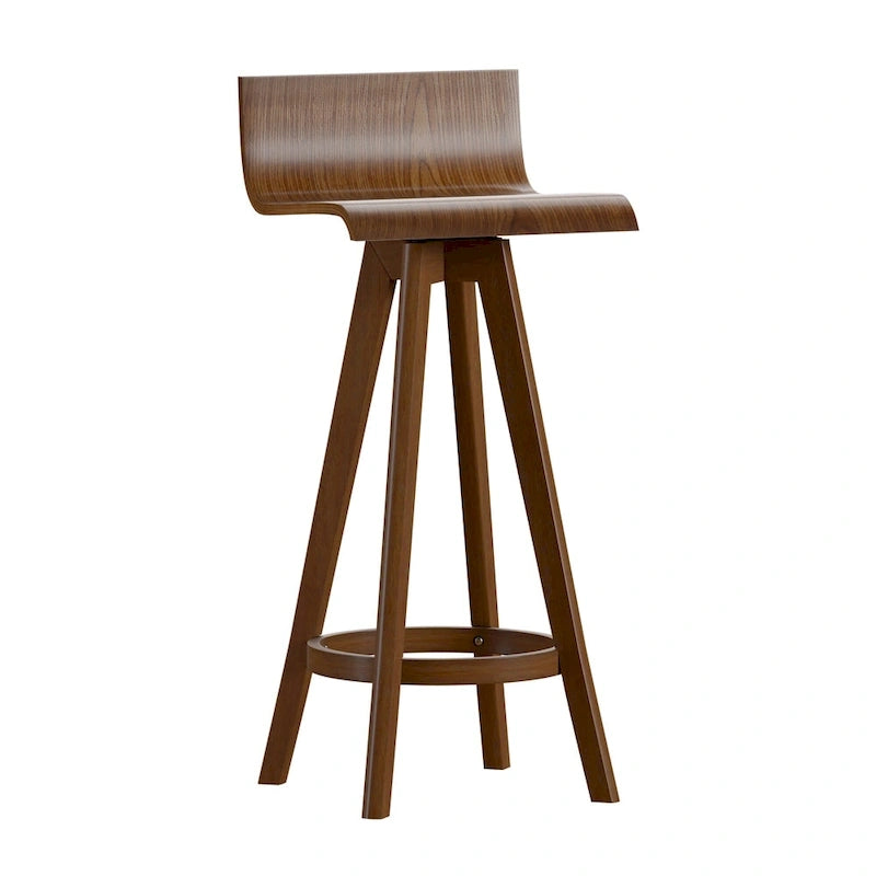 Tabouret pivotant en bois, style milieu de siècle