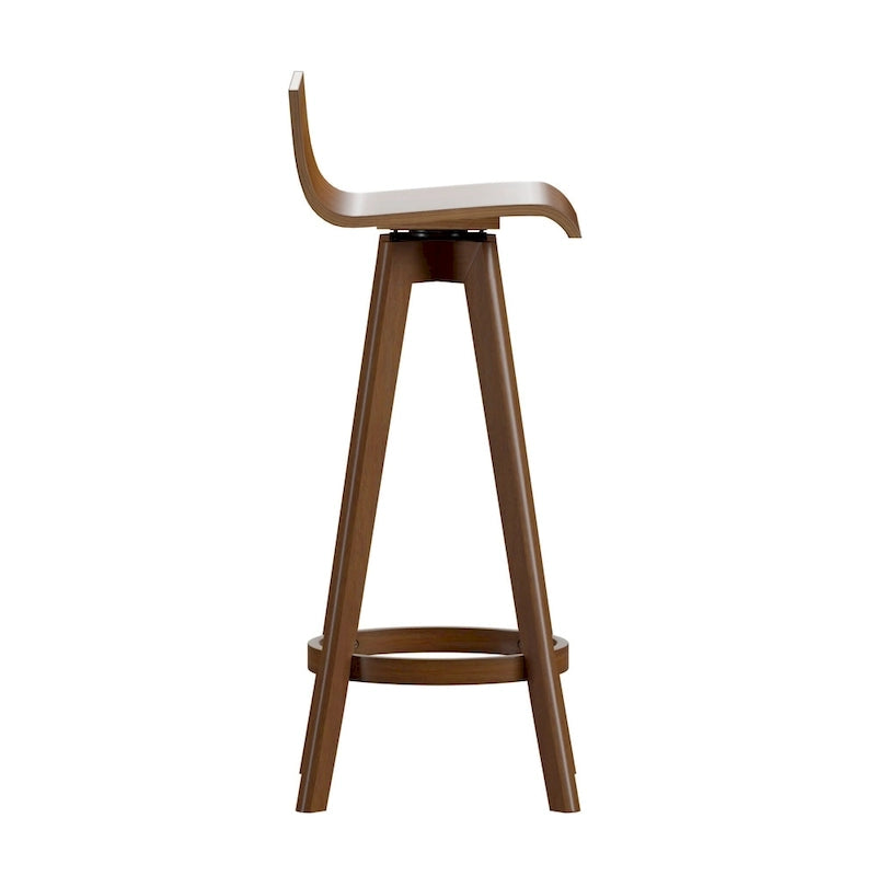 Tabouret pivotant en bois, style milieu de siècle