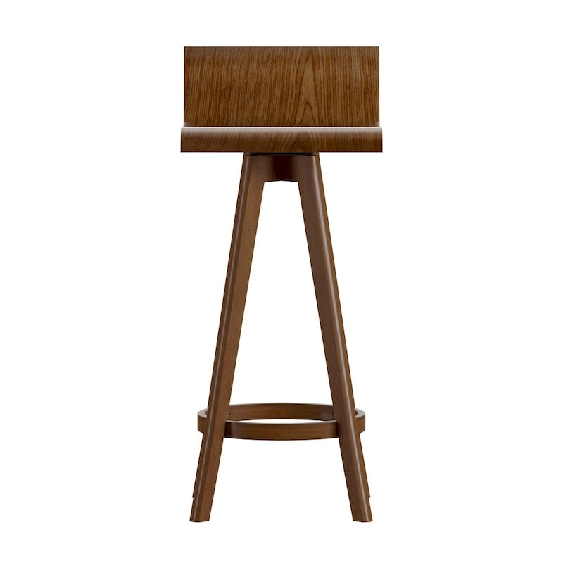 Tabouret pivotant en bois, style milieu de siècle