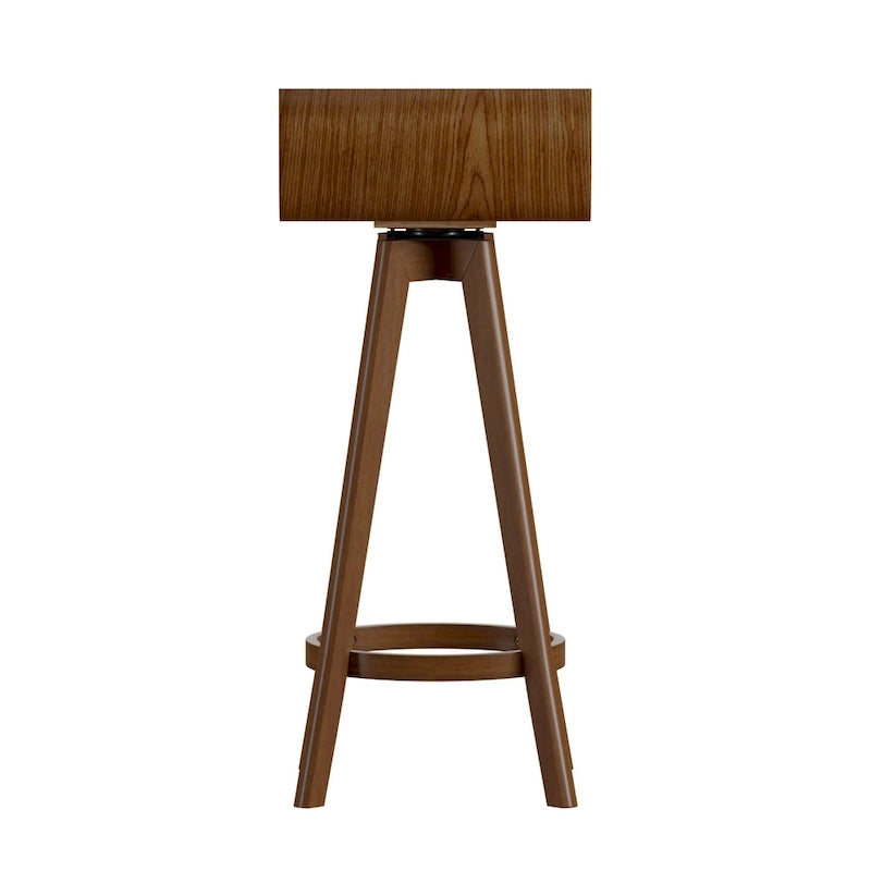 Tabouret pivotant en bois, style milieu de siècle