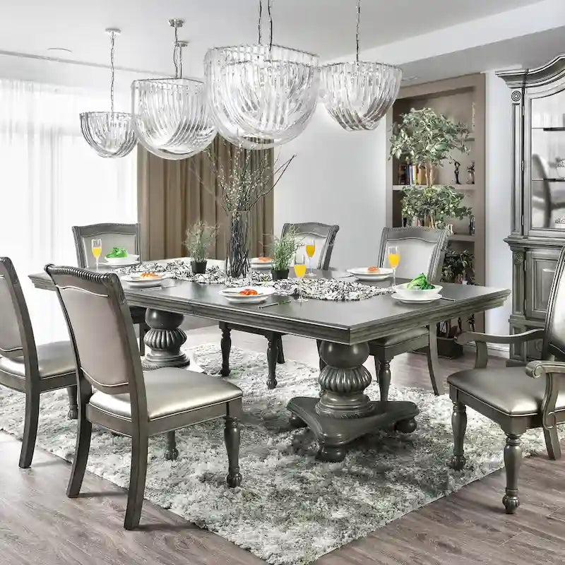 Furniture of America Tima Grey 103-inch Wood Expandable Dining Table