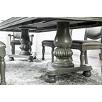 Table à manger extensible en bois gris de 261 cm