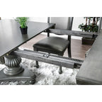 Table à manger extensible en bois gris de 261 cm
