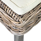 Chaise de salle à manger capitonnée en rotin naturel