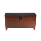 Table basse coffre espresso en bois de transition