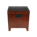 Table basse coffre espresso en bois de transition