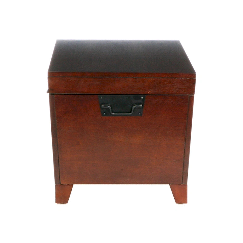 Table basse coffre espresso en bois de transition