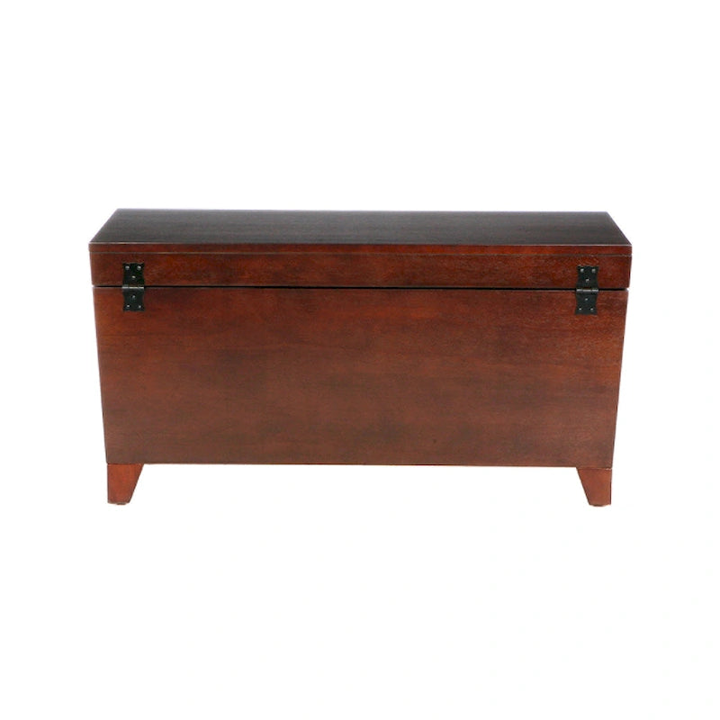 Table basse coffre espresso en bois de transition