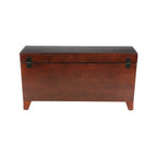 Table basse coffre espresso en bois de transition