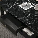 Table basse et table d'appoint en hévéa de style transitoire avec tiroir