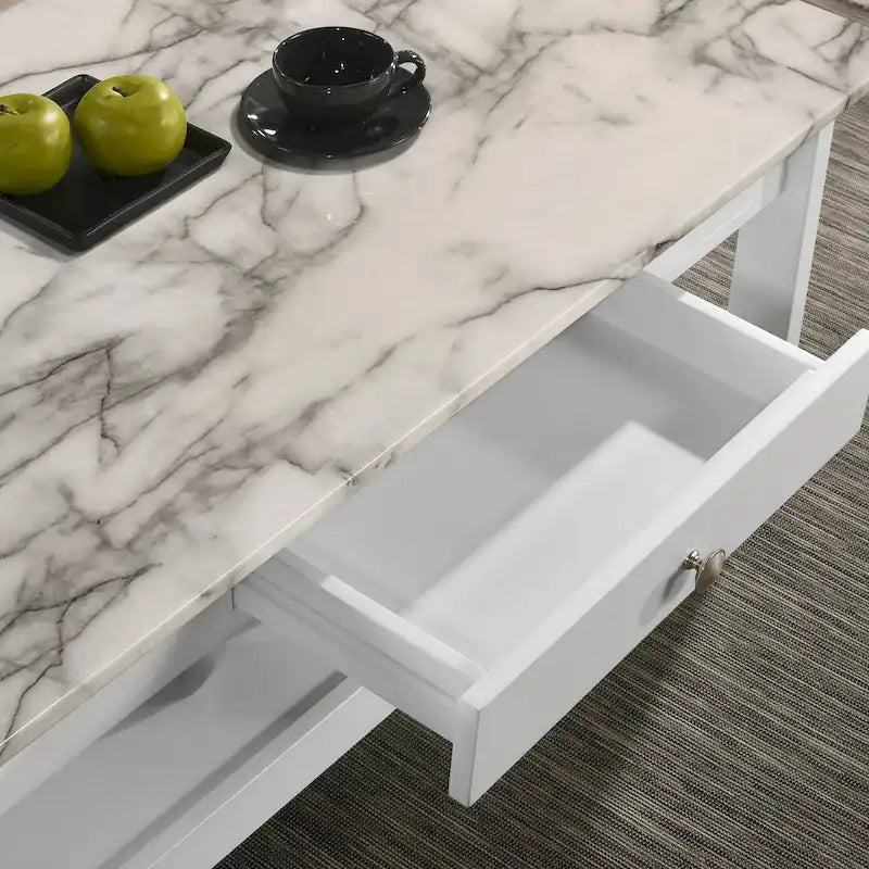 Table basse et table d'appoint en hévéa de style transitoire avec tiroir