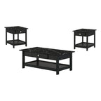 Table basse et table d'appoint en hévéa de style transitoire avec tiroir