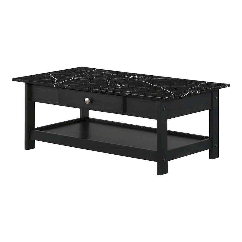 Table basse et table d'appoint en hévéa de style transitoire avec tiroir