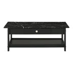 Table basse et table d'appoint en hévéa de style transitoire avec tiroir
